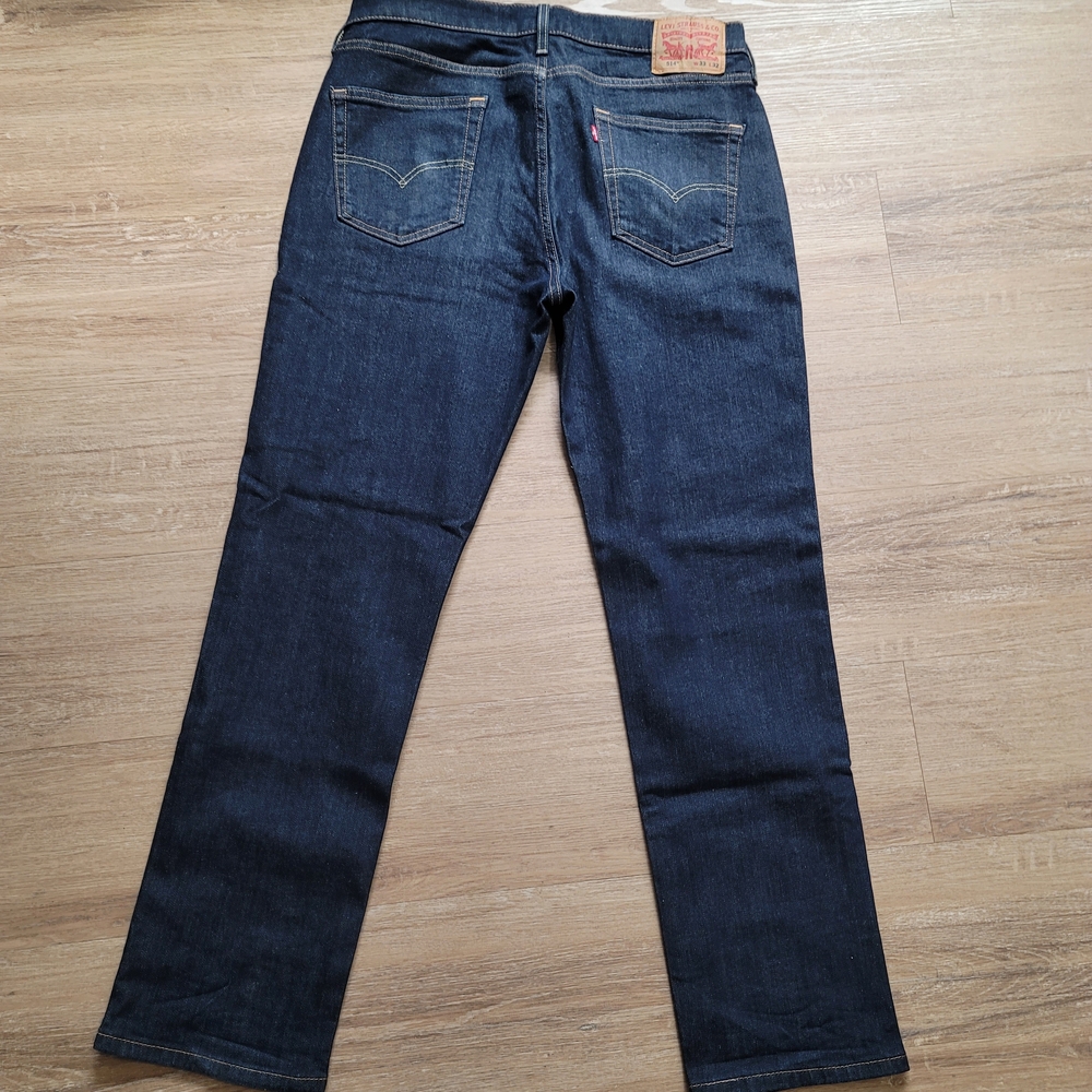 Levi's 514 Dark Blue Straight Men's Jeans - Picture 3 of 3